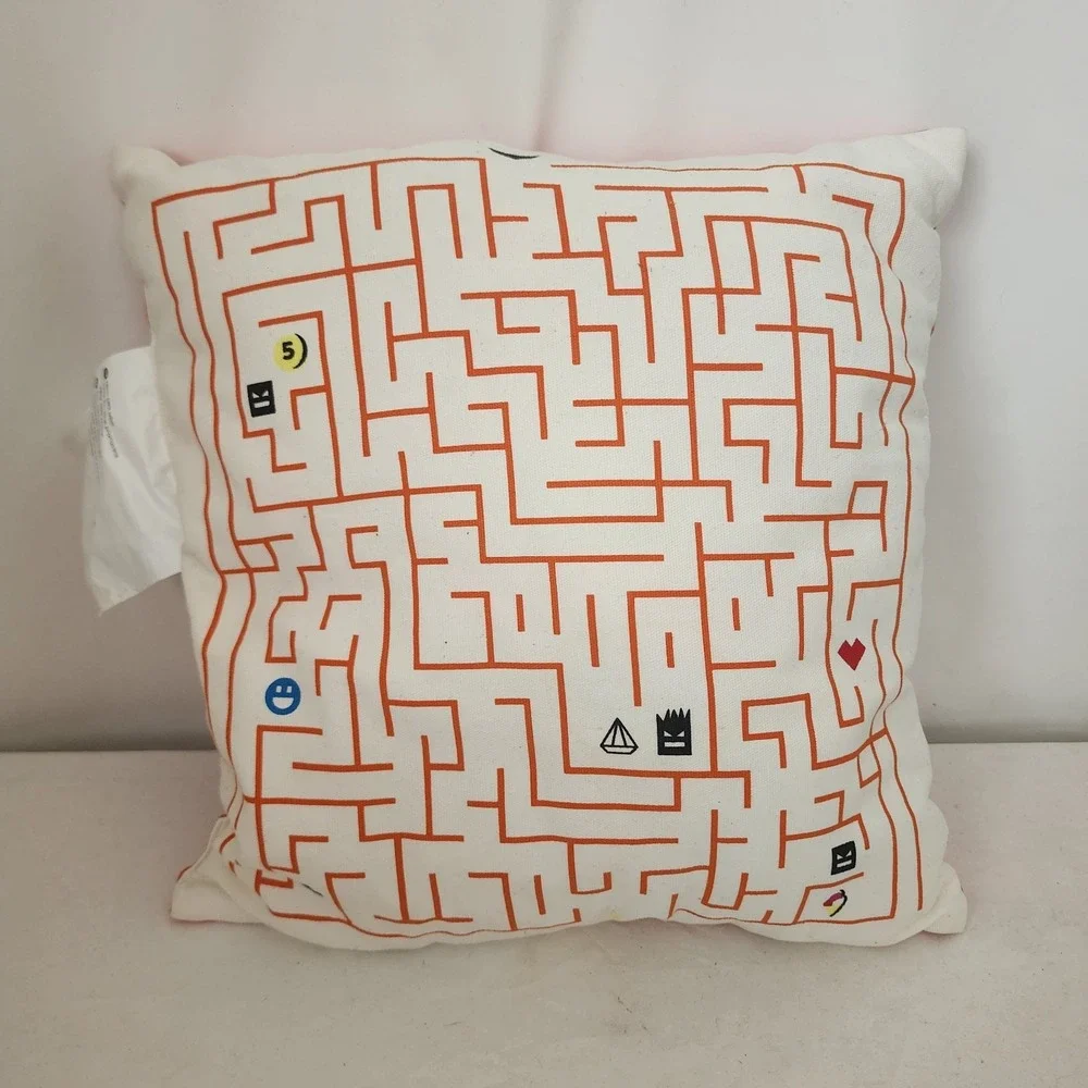 Ikea Slingrig Orange White Kids Video Game Throw Pillow 14